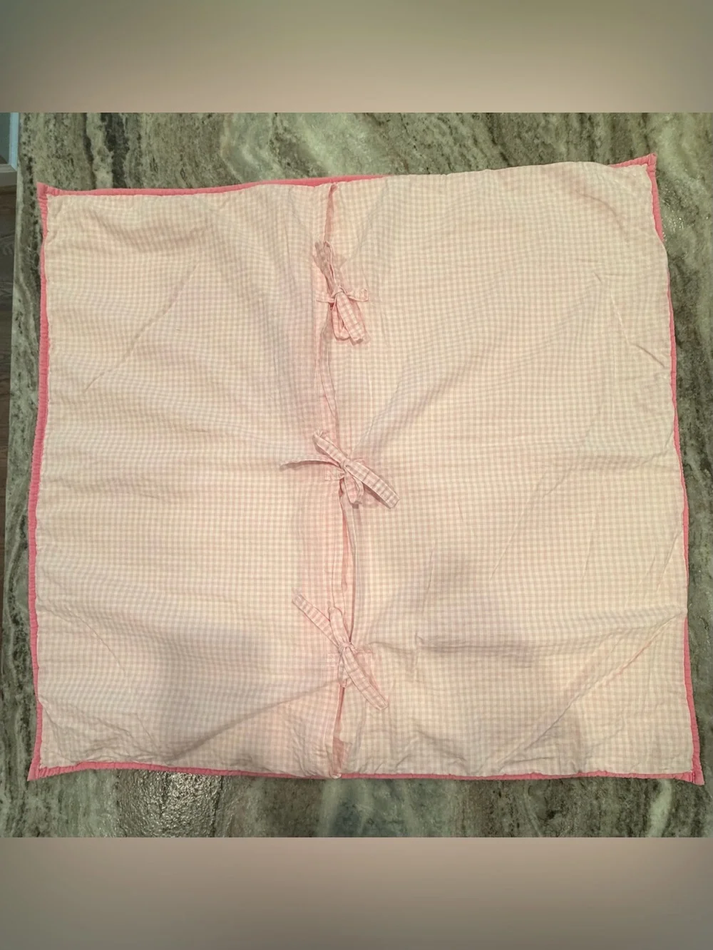 Pottery Barn Kids Pink & Green Quilted Multi Striped Euro Sham